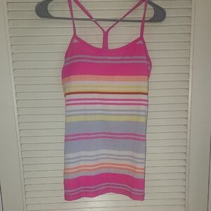 Lululemon Pink Multi Stripe Padded Tank – Size 4/6 (No Tag)